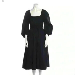 STAUD cotton square neck dress